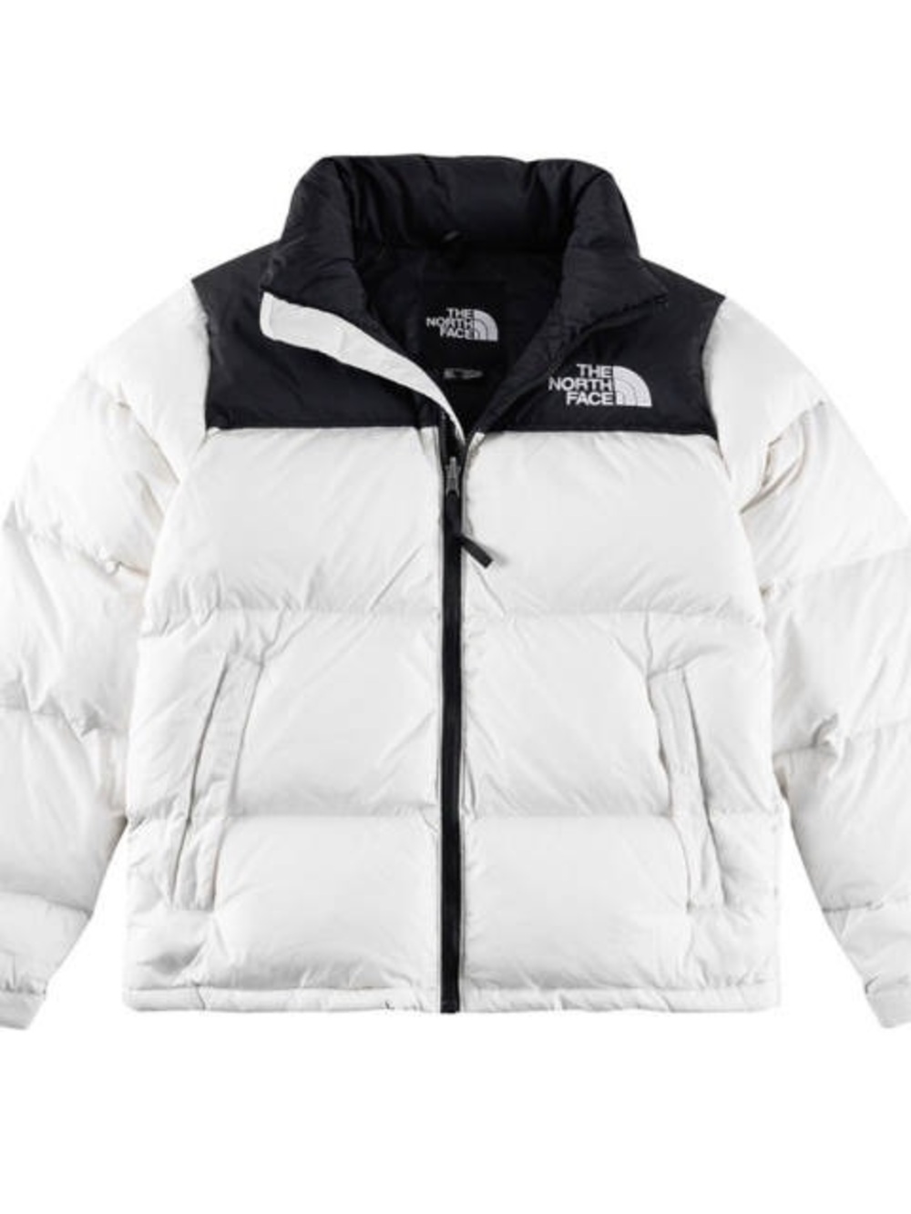 The North Face Men's White and Black Puffer Jacket